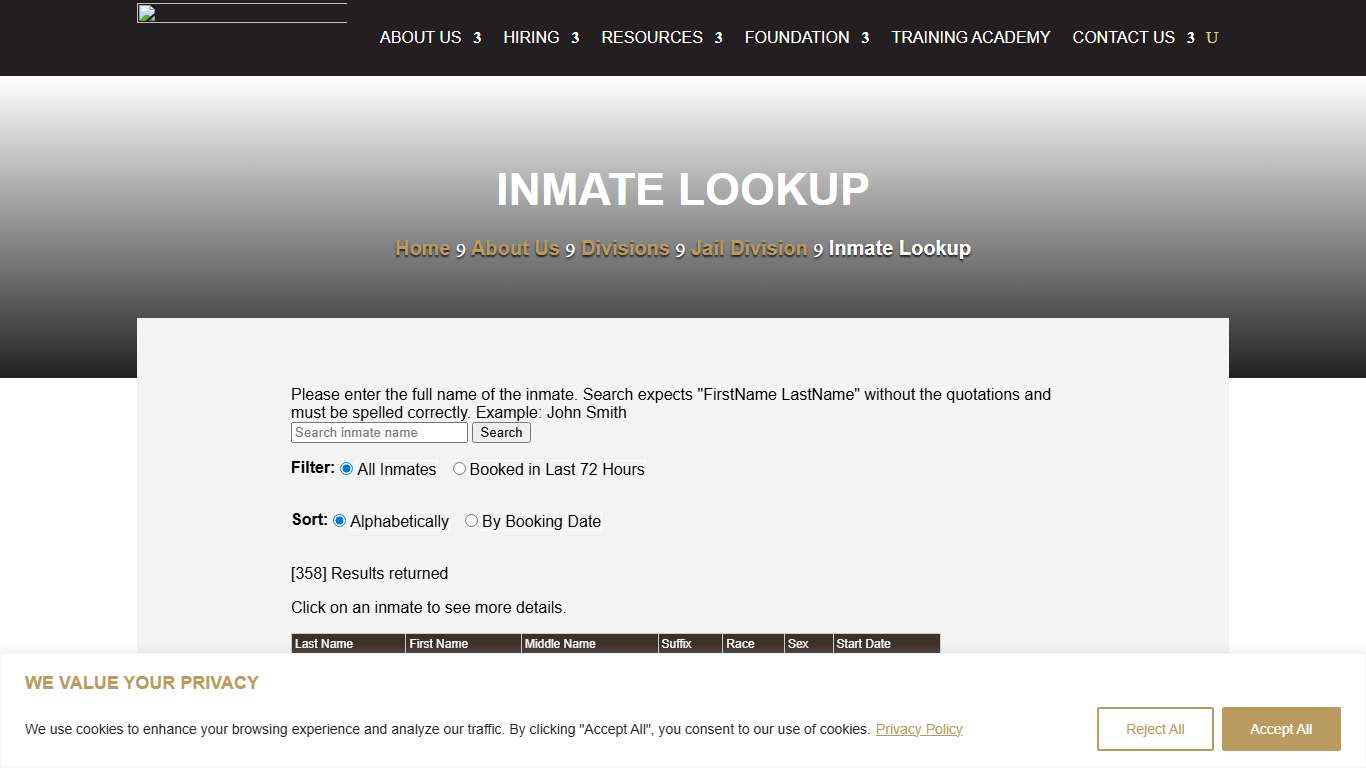Inmate Lookup - Fayette Sheriff's Office